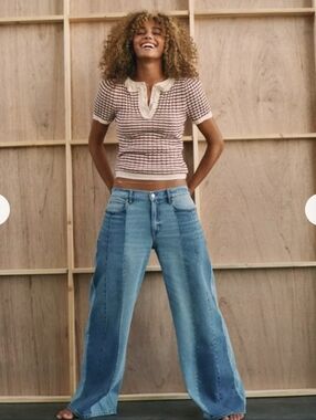 American Eagle AE Next Level Festival Flare Jean in light bright indigo blue 4